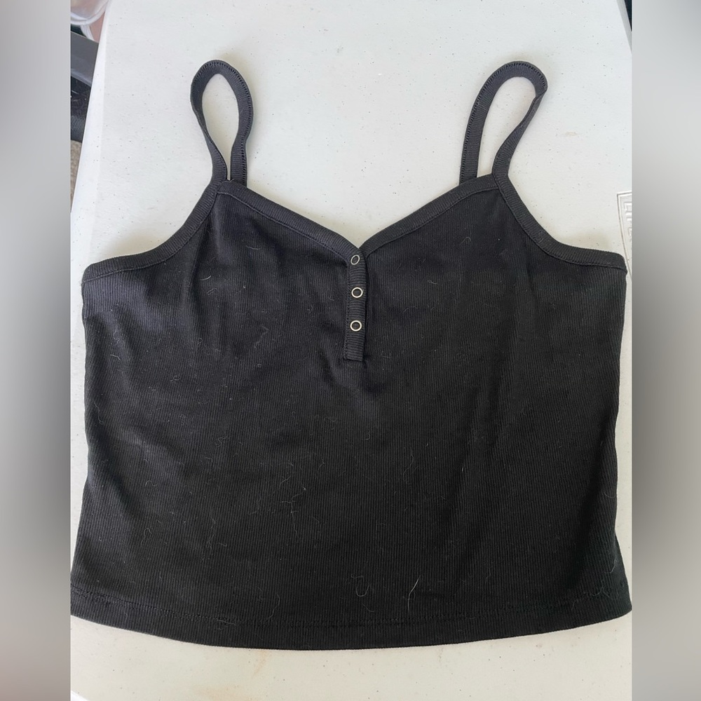 Black cropped cami tank size M